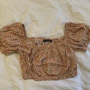 Cropped Ditsy Floral Brandy Melville Top